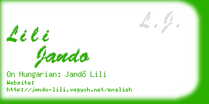 lili jando business card