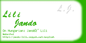 lili jando business card